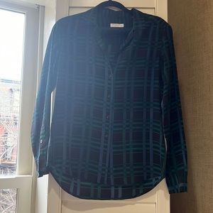 Equipment silk plaid top size xs